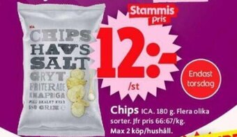 ICA Supermarket Chips ICA. 180 g erbjuda
