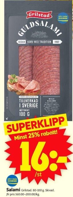 ICA Supermarket Salami Grilstad erbjuda