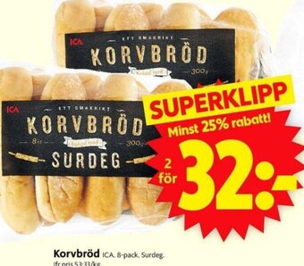 ICA Supermarket Korvbröd ICA. erbjuda