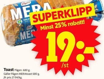 ICA Supermarket Toast Pågen erbjuda