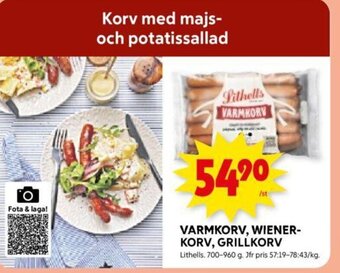 ICA Kvantum VARMKORV, WIENER-KORV, GRILLKORV erbjuda