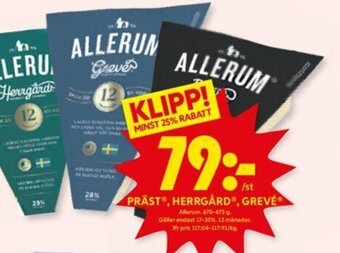 ICA Kvantum PRÄST®, HERRGÅRD®, GREVÉ erbjuda