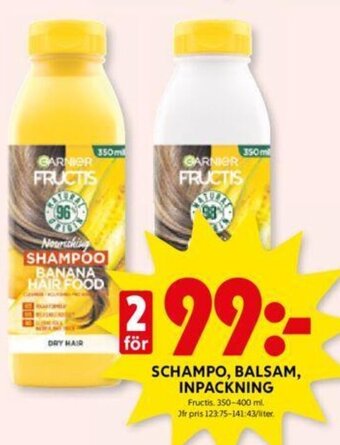 ICA Kvantum SCHAMPO, BALSAM, INPACKNING erbjuda