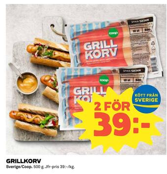 Coop Grillkorv erbjuda