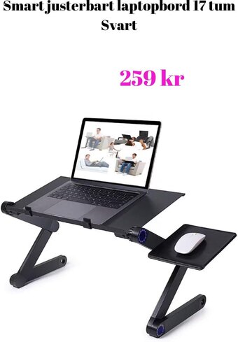 CDON Smart justerbart laptopbord 17 tum Svart erbjuda