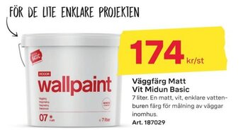 Byggmax Väggfärg Matt Vit Midun Basic erbjuda