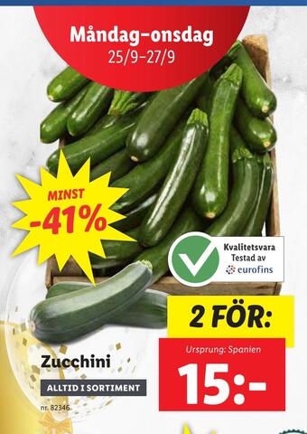 Lidl Zucchini erbjuda