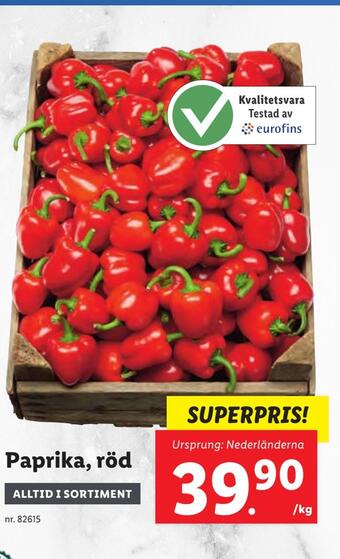 Lidl Paprika, röd erbjuda