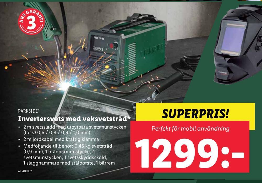 Invertersvets med veksvetstråd erbjudande hos Lidl