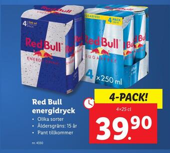 Lidl Red bull energidryck erbjuda