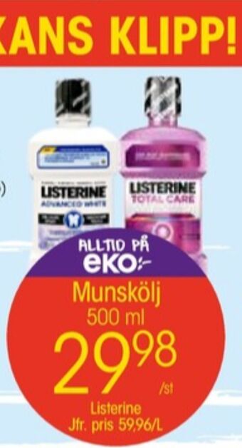 EKO Listerine munskölj erbjuda