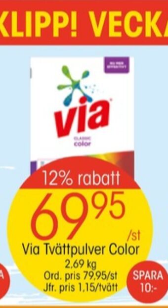 EKO Via tvättmedel pulver erbjuda