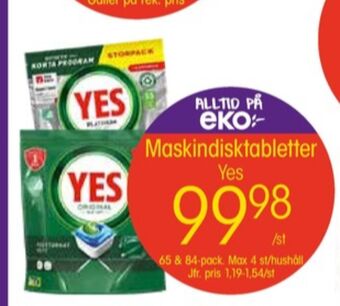 EKO Yes diskmaskintabs erbjuda