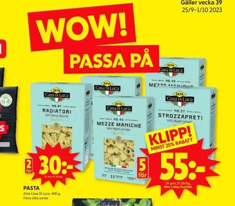 ICA Kvantum Casa di luca pasta sorterad erbjuda