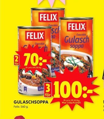 ICA Kvantum Felix soppor erbjuda