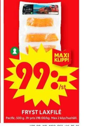 ICA Maxi Pacific seafood laxfilé erbjuda