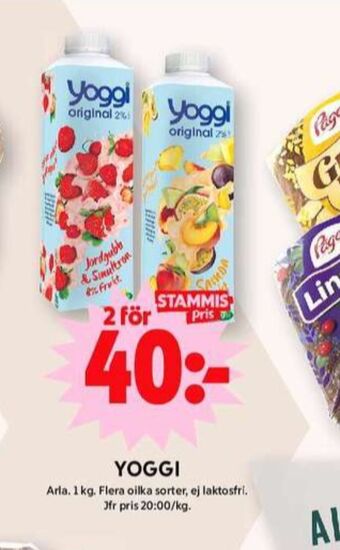 ICA Maxi Yoggi yoghurt erbjuda