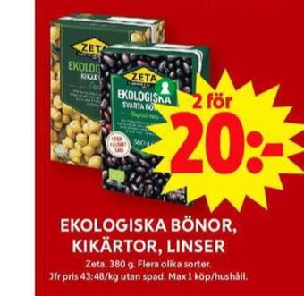ICA Maxi Zeta bönor erbjuda