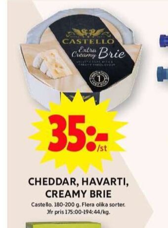 ICA Maxi Castello cheddar erbjuda