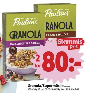 ICA Nära Paulùns granola erbjuda