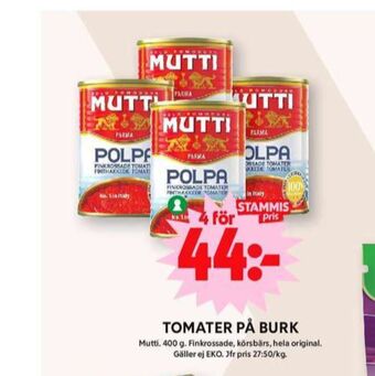ICA Maxi Mutti tomater erbjuda
