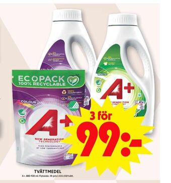 ICA Maxi A+ tvättmedel pulver erbjuda
