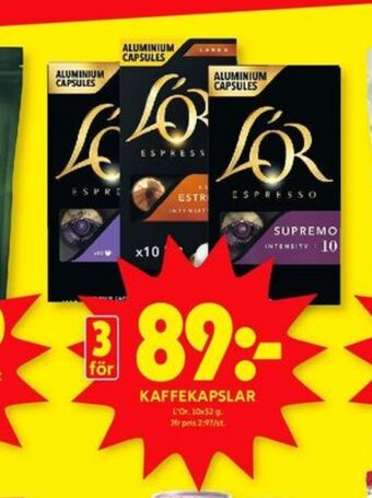 ICA Kvantum L or kaffekapslar erbjuda