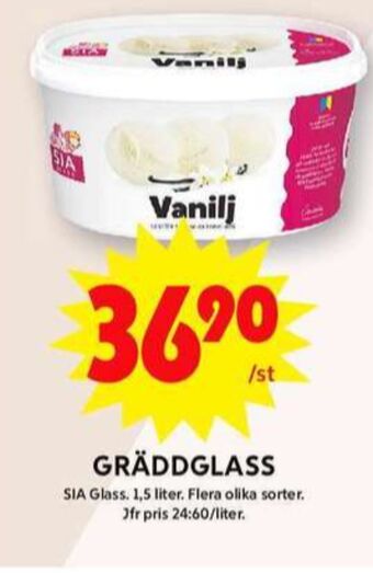 ICA Maxi Sia gräddglass erbjuda