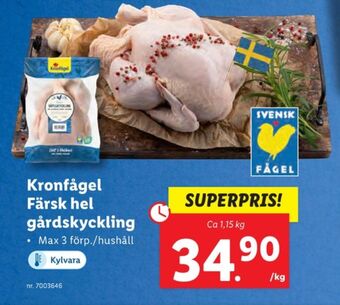 Lidl Kronfågel kyckling erbjuda