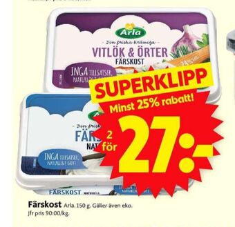 ICA Supermarket Arla färskost erbjuda