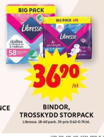 ICA Maxi Libresse bindor erbjuda