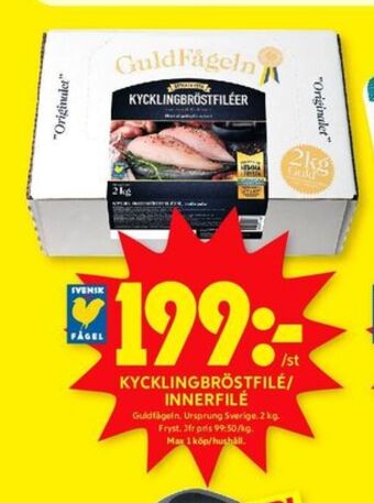 ICA Kvantum Guldfågeln kycklingbröstfilé erbjuda