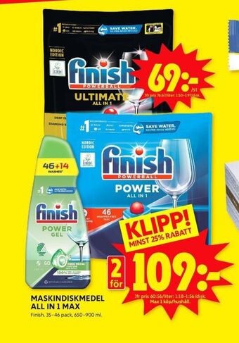 ICA Kvantum Finish maskindiskmedel erbjuda