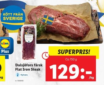 Lidl Dalsjöfors flat iron steak erbjuda