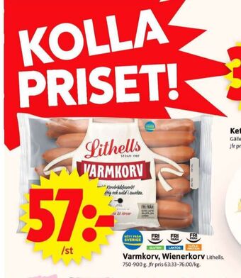 ICA Supermarket Lithells varmkorv erbjuda