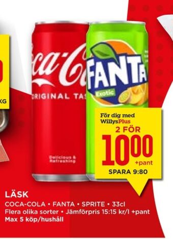 Willys Hemma Coca cola läskedryck erbjuda