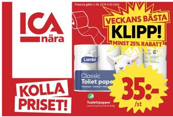 ICA Nära Classic toalettpapper erbjuda