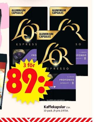 ICA Supermarket L or kaffekapslar erbjuda