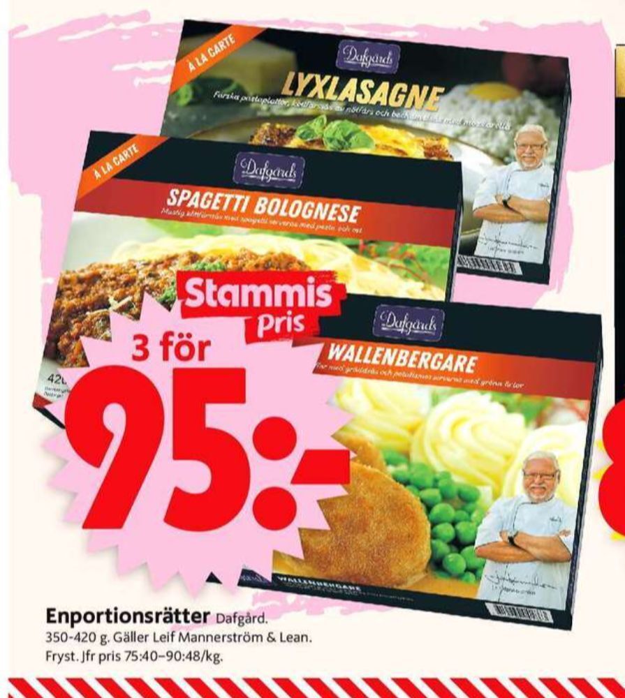 ICA Supermarket Dafgårds färdigrätter erbjuda