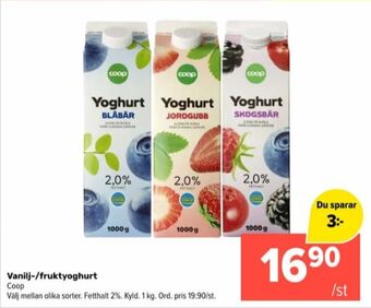 Coop Extra Coop yoghurt erbjuda