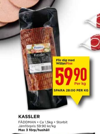 Willys Fåddman kassler erbjuda