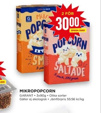 Willys Hemma Garant popcorn erbjuda