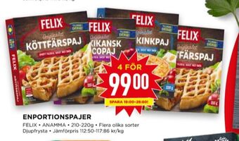 Willys Felix matpajer erbjuda