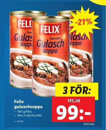 Lidl Felix soppor erbjuda