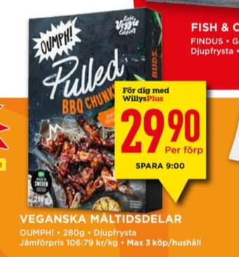 Willys Oumph vegetarmat erbjuda