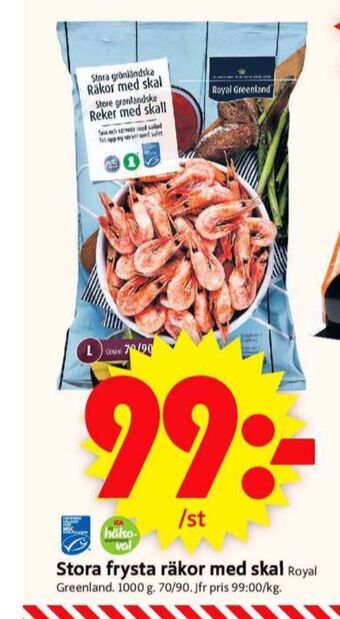 ICA Supermarket Royal greenland räkor med skal erbjuda