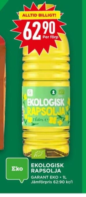 Willys Garant rapsolja erbjuda