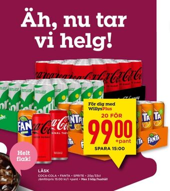 Willys Coca cola läskedryck erbjuda