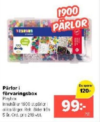 Pärlor i förvaringsbox