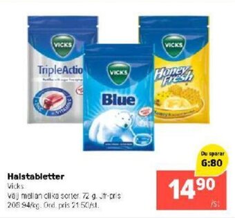 Coop Extra Halstabletter Vicks erbjuda